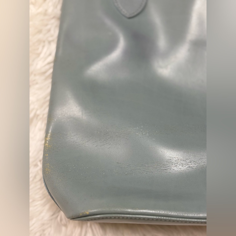 Longchamp Blue-Gray Leather Tote Bag - Picture 8 of 16